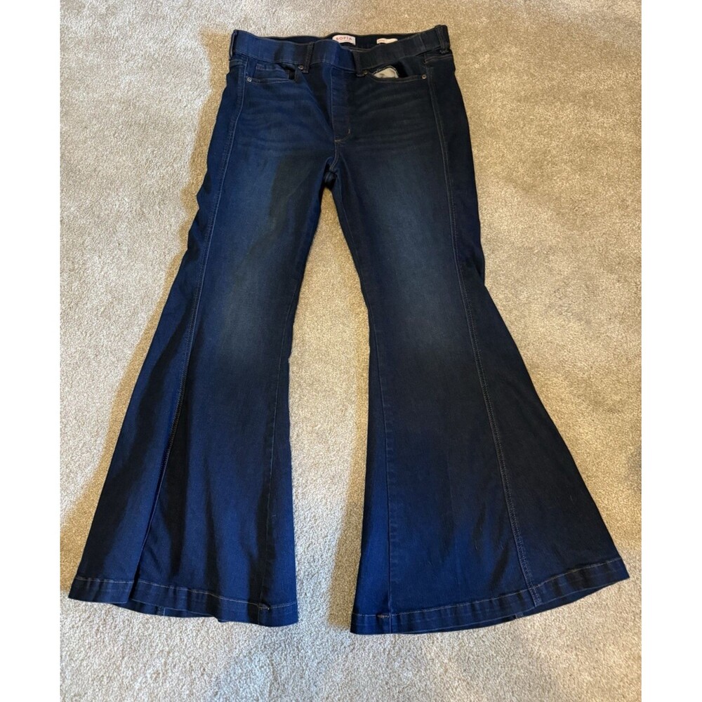 Sofia Jeans Melisa Mega Flare Women's plus size 16W Blue Dark Wash pull on Jeans